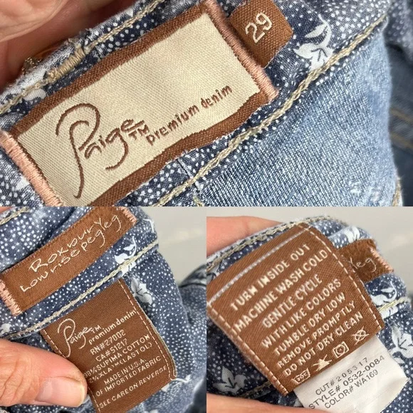 Paige Roxbury Low Rise Peg Leg Jeans Skinny Light Blue Denim Pockets 29 Casual - Picture 11 of 11